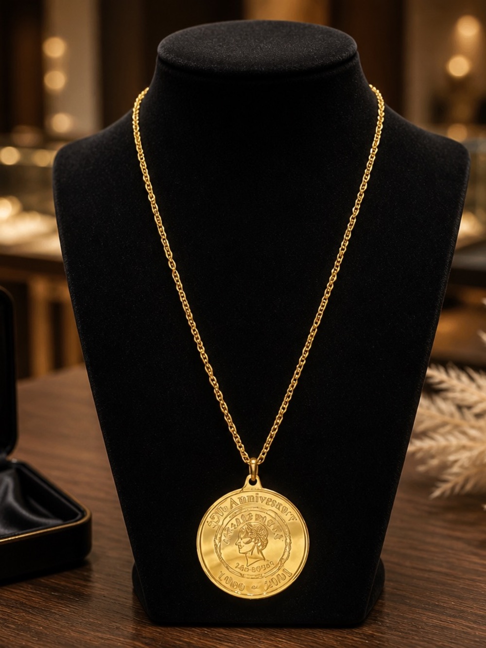 Gold Coin Pendant Necklace - Elegant Women's Jewelry